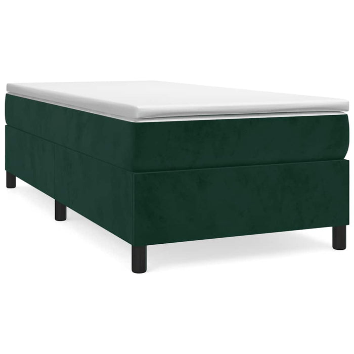 Pat box spring cu saltea, verde închis, 90x190 cm, catifea - WALTI WALTI