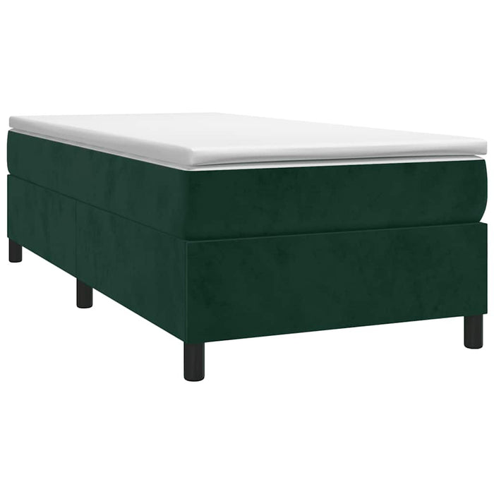 Pat box spring cu saltea, verde închis, 90x190 cm, catifea - WALTI WALTI