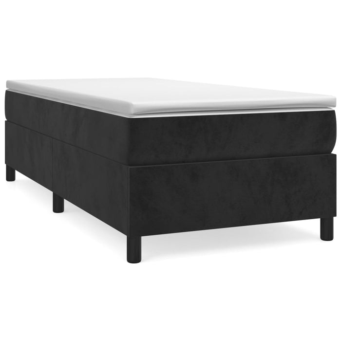 Pat box spring cu saltea, negru, 90x200 cm, catifea - WALTI WALTI