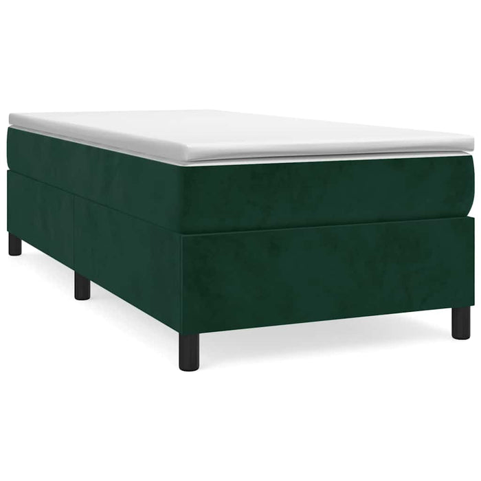 Pat box spring cu saltea, verde închis, 90x200 cm, catifea - WALTI WALTI