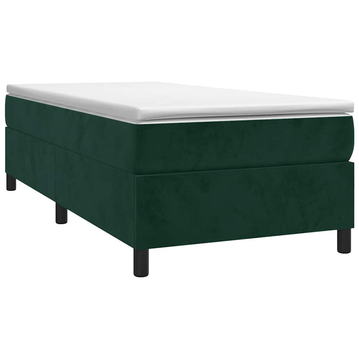 Pat box spring cu saltea, verde închis, 100x200 cm, catifea - WALTI WALTI
