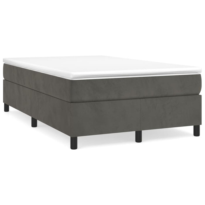 Pat box spring cu saltea, gri închis, 120x200 cm, catifea - WALTI WALTI