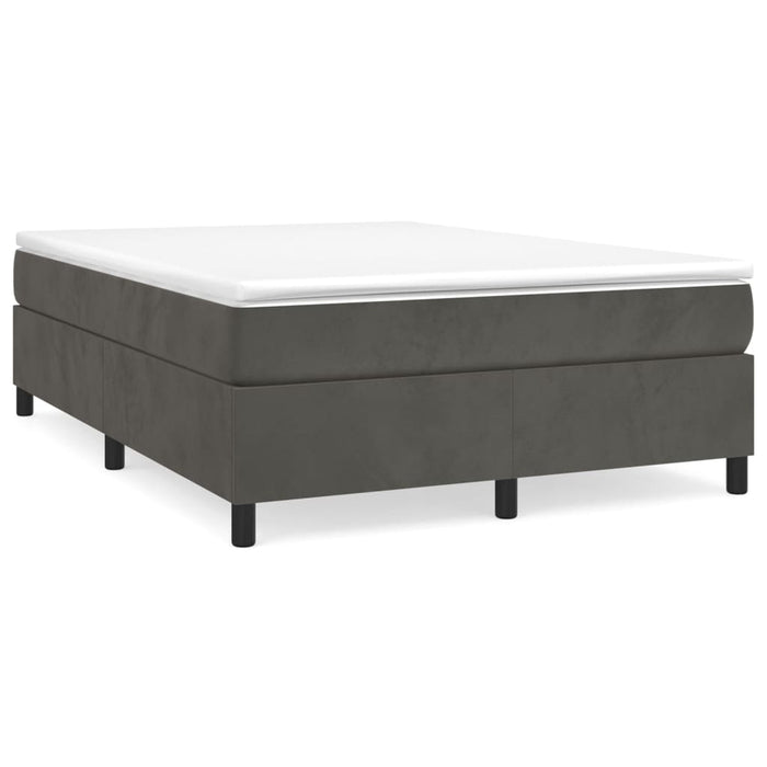 Pat box spring cu saltea, gri închis, 140x190 cm, catifea - WALTI WALTI