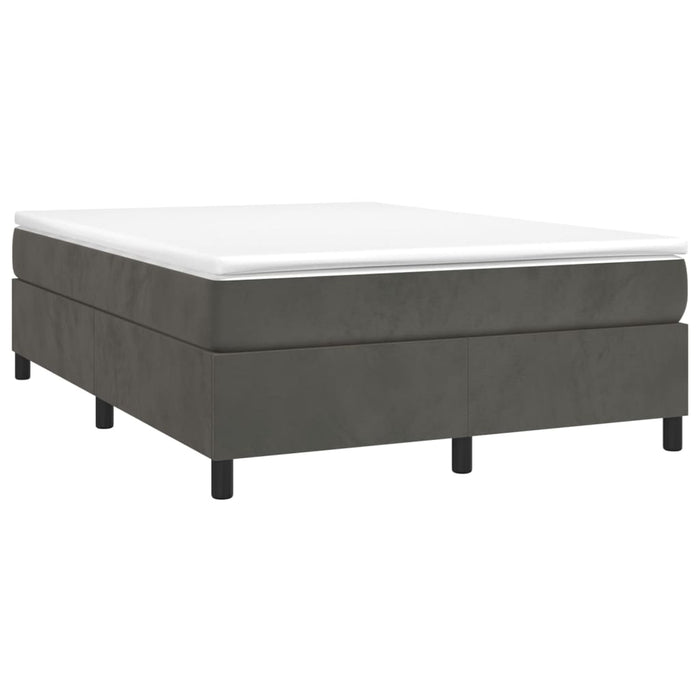 Pat box spring cu saltea, gri închis, 140x190 cm, catifea - WALTI WALTI
