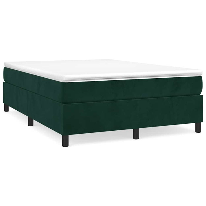 Pat box spring cu saltea, verde închis, 140x190 cm, catifea - WALTI WALTI