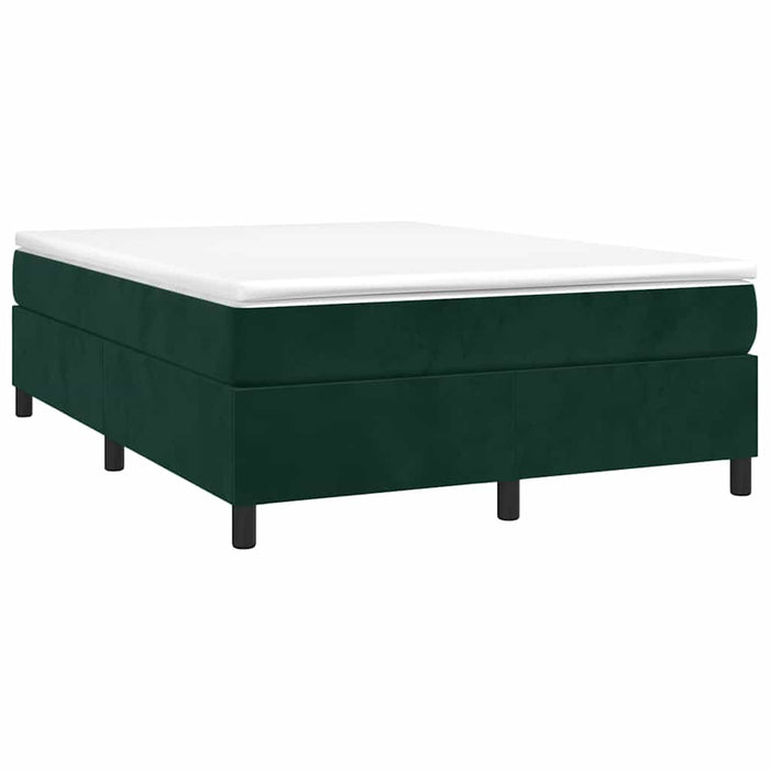 Pat box spring cu saltea, verde închis, 140x190 cm, catifea - WALTI WALTI