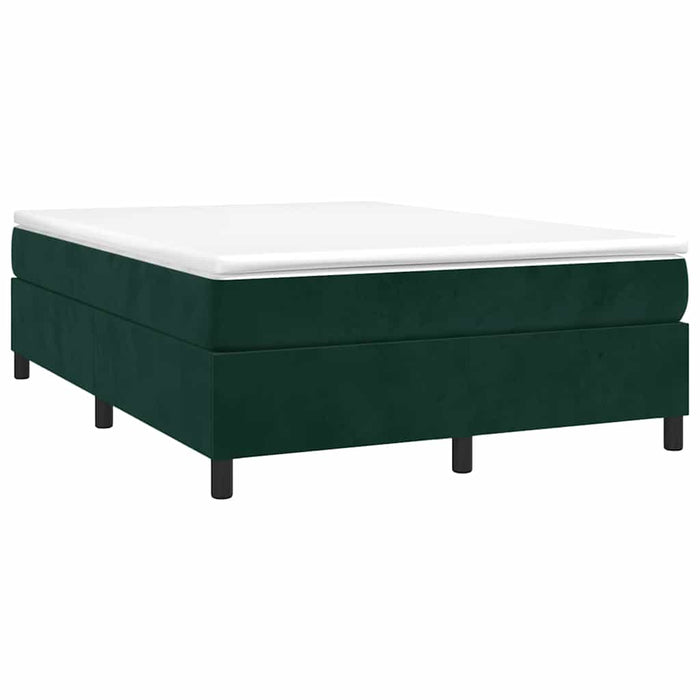 Pat box spring cu saltea, verde închis, 140x200 cm, catifea - WALTI WALTI