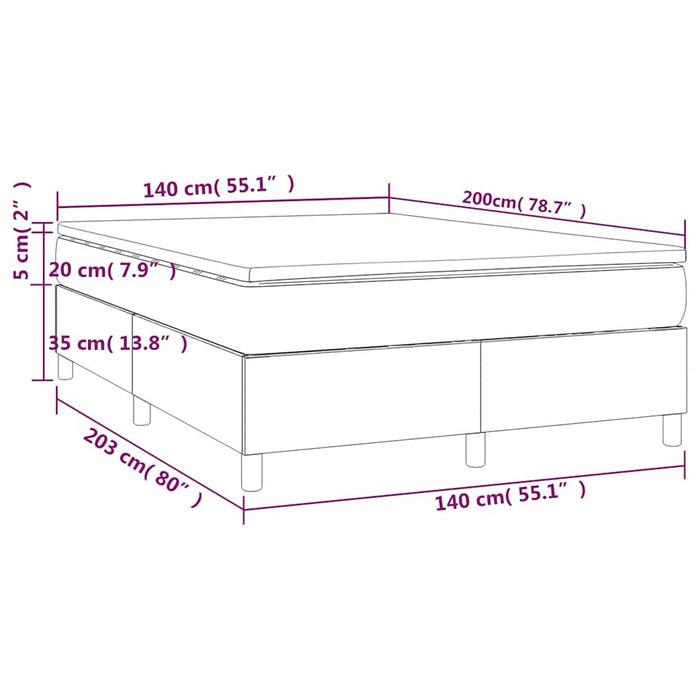 Pat box spring cu saltea, verde închis, 140x200 cm, catifea - WALTI WALTI