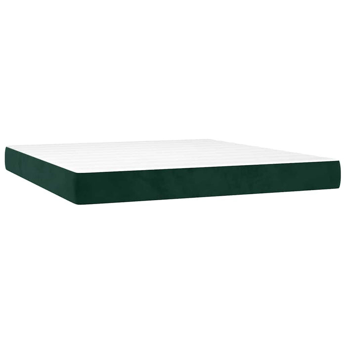 Pat box spring cu saltea, verde închis, 160x200 cm, catifea - WALTI WALTI