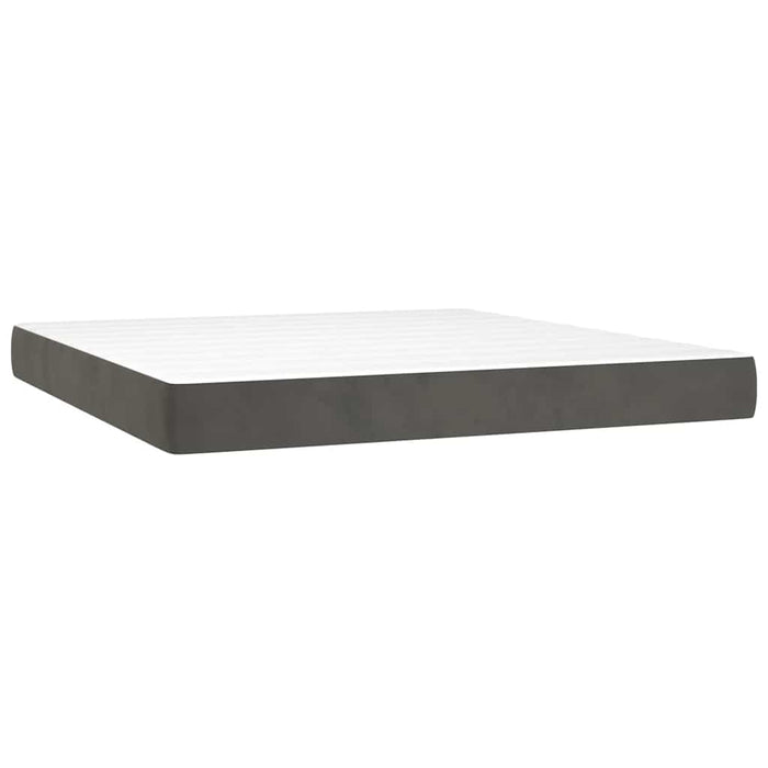 Pat box spring cu saltea, gri închis, 180x200 cm, catifea - WALTI WALTI