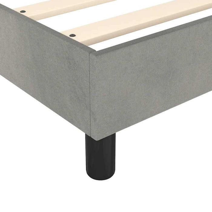 Pat box spring cu saltea, gri deschis, 200x200 cm, catifea - WALTI WALTI