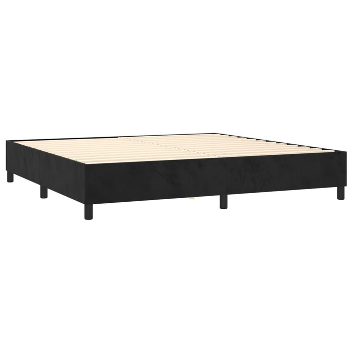 Pat box spring cu saltea, negru, 200x200 cm, catifea - WALTI WALTI