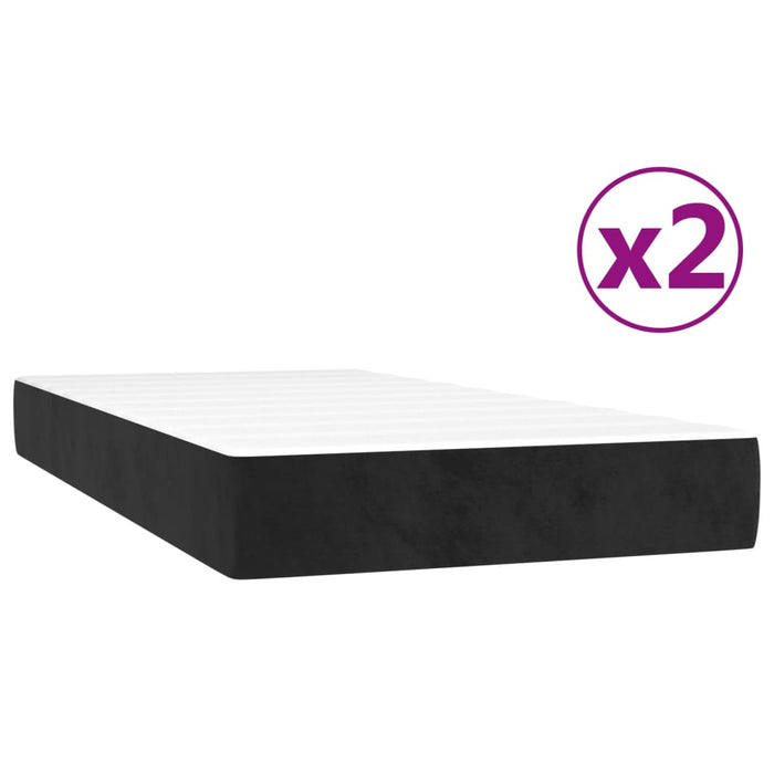 Pat box spring cu saltea, negru, 200x200 cm, catifea - WALTI WALTI