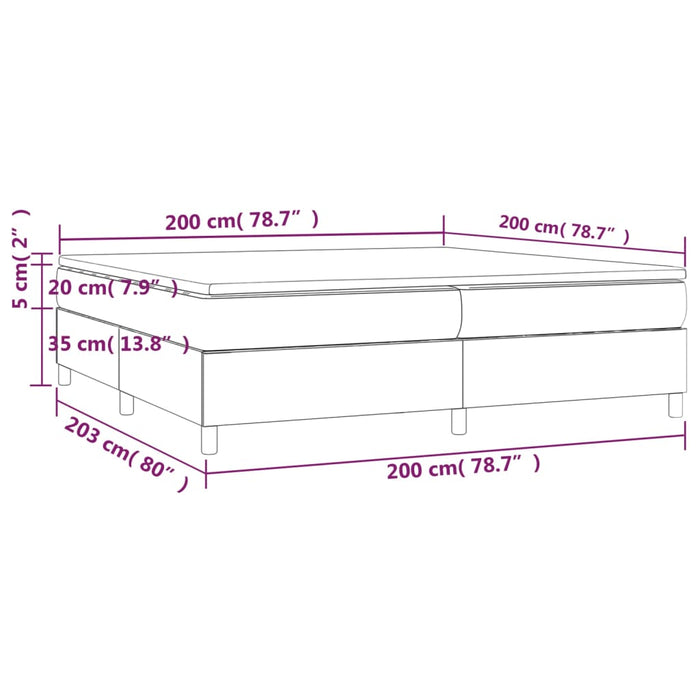 Pat box spring cu saltea, negru, 200x200 cm, catifea - WALTI WALTI