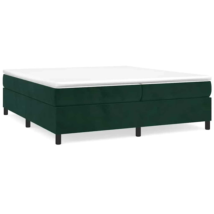Pat box spring cu saltea, verde închis, 200x200 cm, catifea - WALTI WALTI