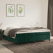 Pat box spring cu saltea, verde închis, 200x200 cm, catifea - WALTI WALTI