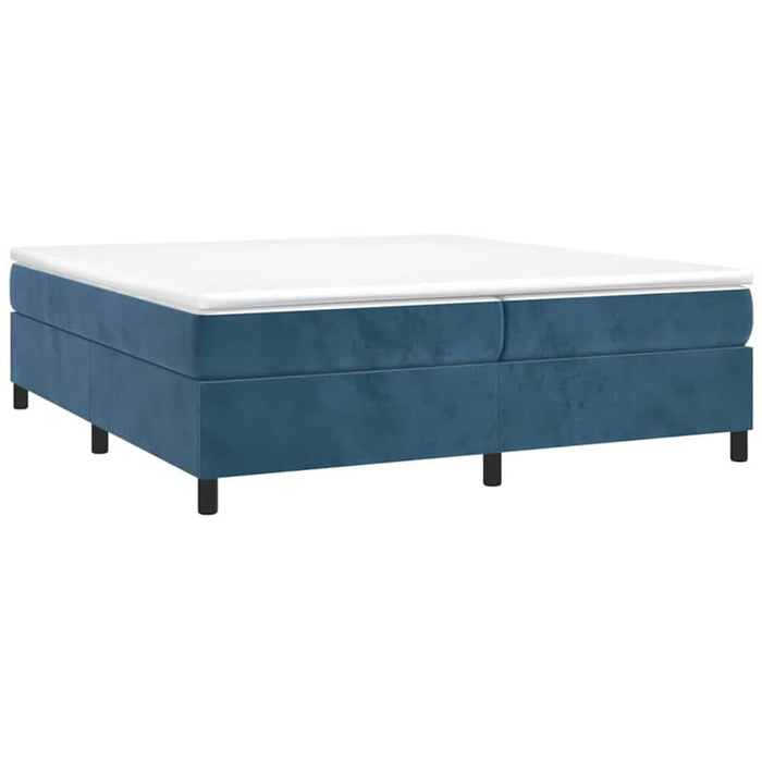 Pat box spring cu saltea, albastru închis, 200x200 cm, catifea - WALTI WALTI