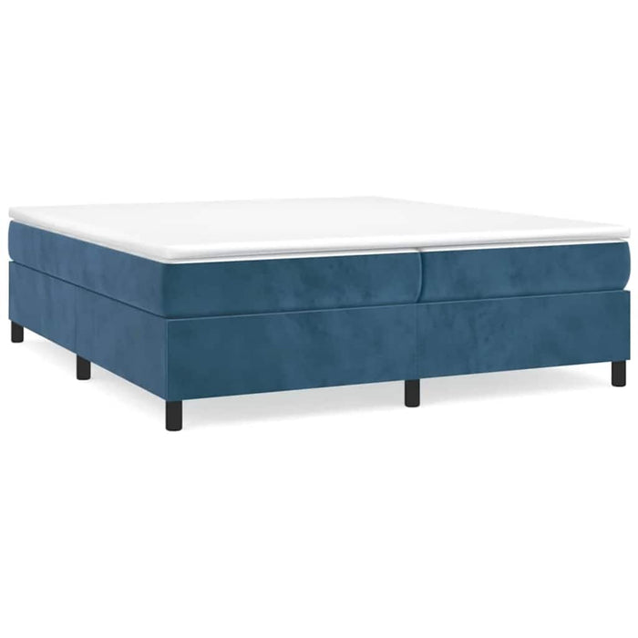 Pat box spring cu saltea, albastru închis, 200x200 cm, catifea - WALTI WALTI