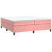 Pat box spring cu saltea, roz, 200x200 cm, catifea - WALTI WALTI