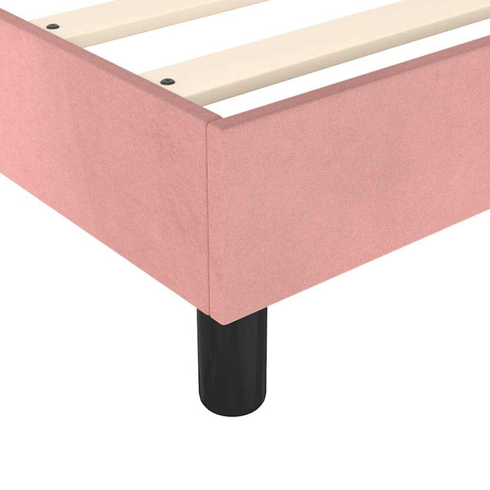 Pat box spring cu saltea, roz, 200x200 cm, catifea - WALTI WALTI