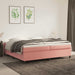 Pat box spring cu saltea, roz, 200x200 cm, catifea - WALTI WALTI