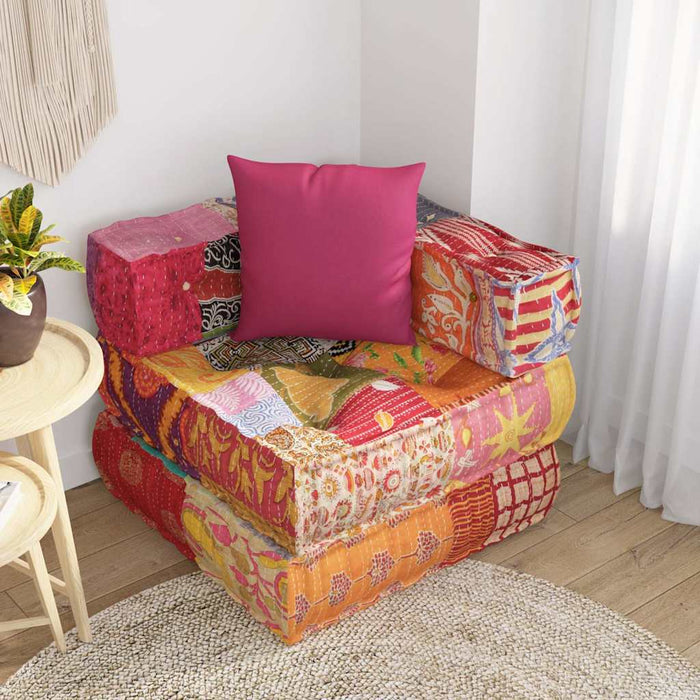 Fotoliu puf modular cu pernă, model petice, material textil - WALTI WALTI