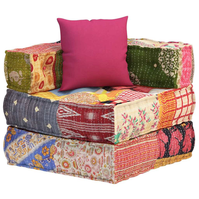 Fotoliu puf modular cu pernă, model petice, material textil - WALTI WALTI