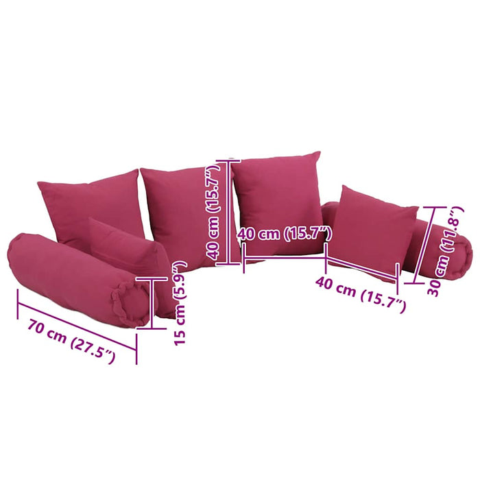 Set de perne decorative, 7 piese, roz, material textil - WALTI WALTI