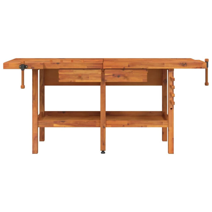 Banc de lucru cu sertare și menghine, 192x62x83 cm, lemn acacia - WALTI WALTI
