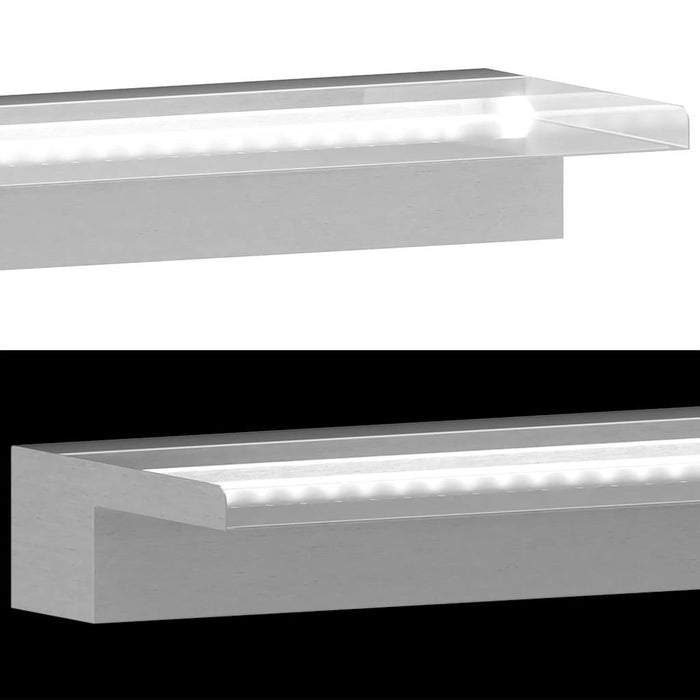 Fântână cascadă piscină cu LED-uri 110 cm oțel inoxidabil WALTI