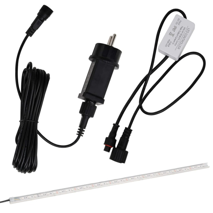 Fântână cascadă piscină cu LED-uri 110 cm oțel inoxidabil WALTI