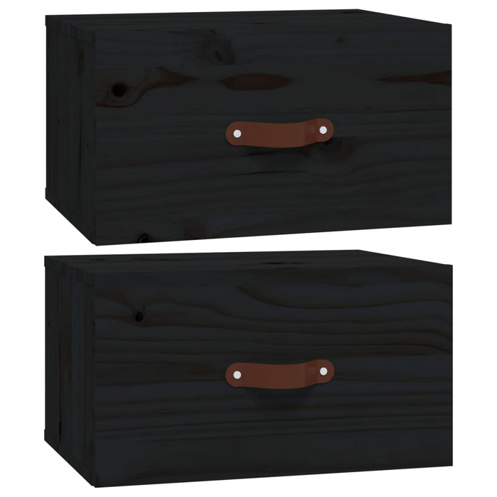 Noptiere de perete, 2 buc., negru, 40x29,5x22 cm - WALTI WALTI