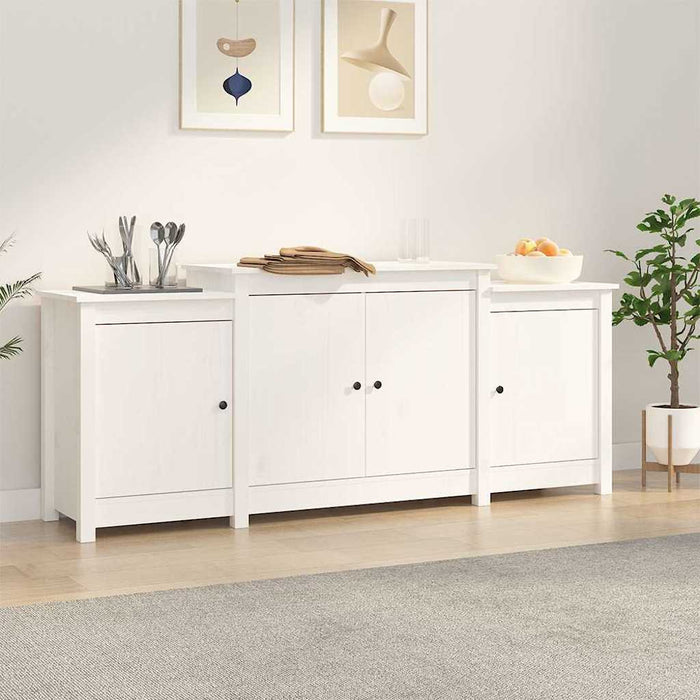 Servantă, alb, 164x37x68 cm, lemn masiv de pin WALTI