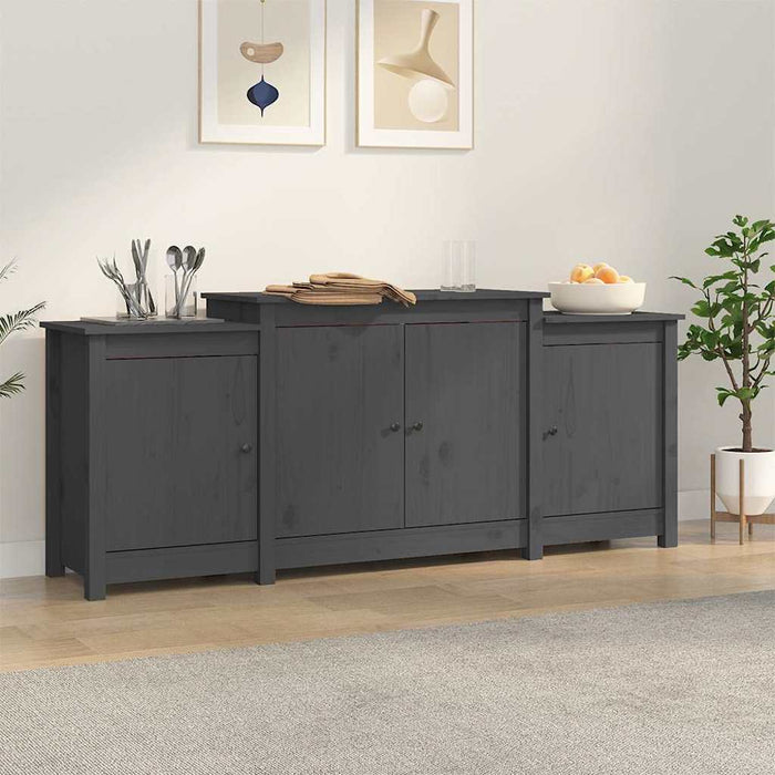 Servantă, gri, 164x37x68 cm, lemn masiv de pin WALTI
