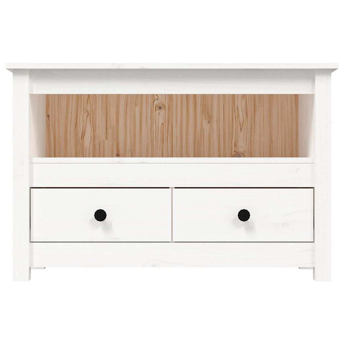 Comodă TV, alb, 79x35x52 cm, lemn masiv de pin WALTI