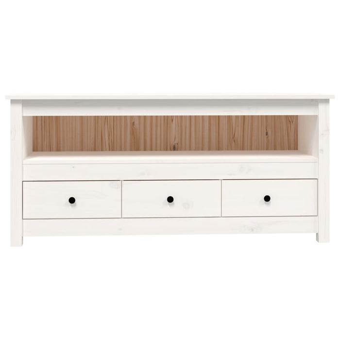 Comodă TV, alb, 114x35x52 cm, lemn masiv de pin - WALTI WALTI