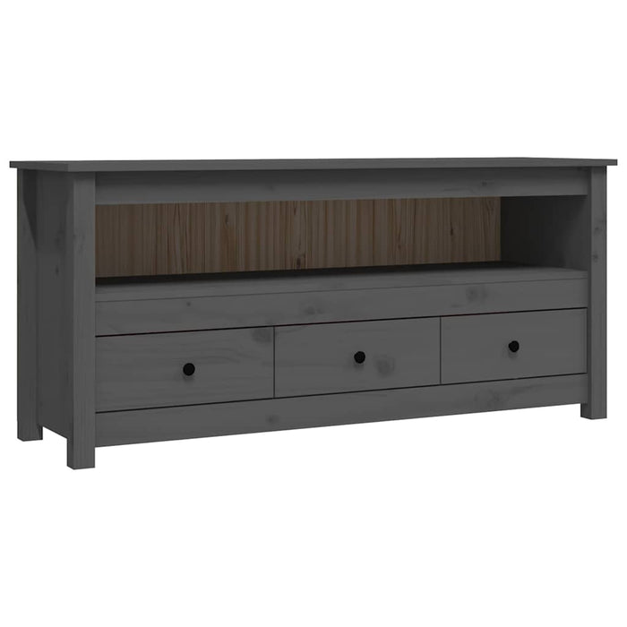 Comodă TV, gri, 114x35x52 cm, lemn masiv de pin WALTI