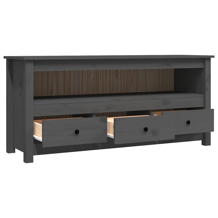 Comodă TV, gri, 114x35x52 cm, lemn masiv de pin WALTI