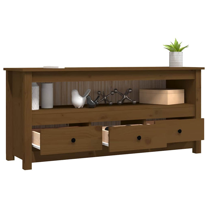 Comodă TV, maro miere, 114x35x52 cm, lemn masiv de pin WALTI