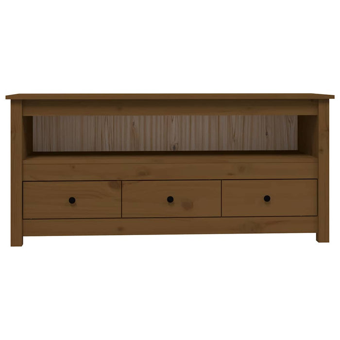 Comodă TV, maro miere, 114x35x52 cm, lemn masiv de pin WALTI