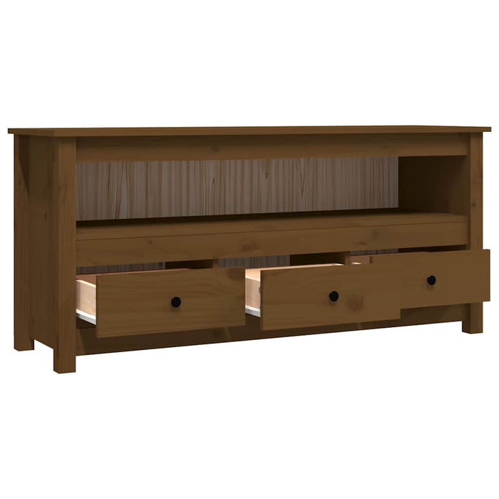 Comodă TV, maro miere, 114x35x52 cm, lemn masiv de pin WALTI