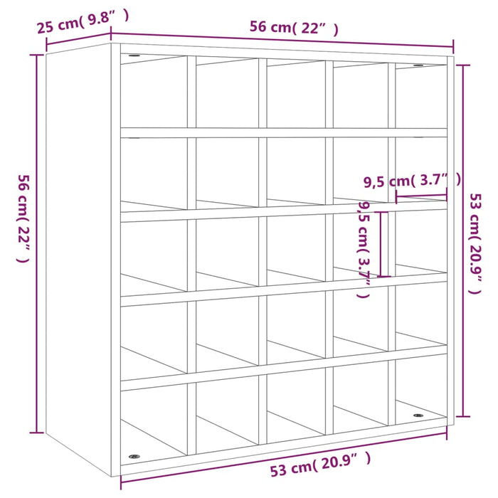 Dulap de vinuri alb 56x25x56 cm lemn masiv de pin - WALTI WALTI