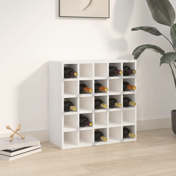 Dulap de vinuri alb 56x25x56 cm lemn masiv de pin - WALTI WALTI