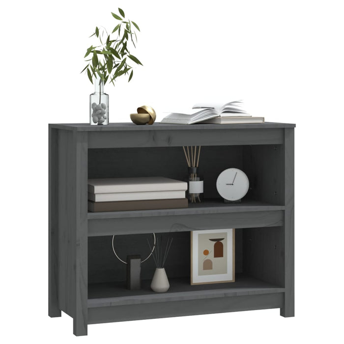 Bibliotecă, gri, 80x35x68 cm, lemn masiv de pin - WALTI WALTI