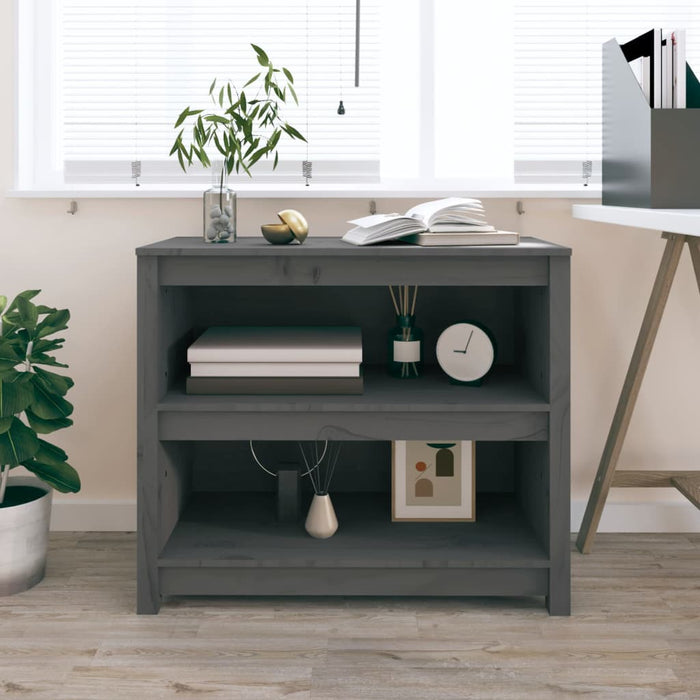 Bibliotecă, gri, 80x35x68 cm, lemn masiv de pin - WALTI WALTI