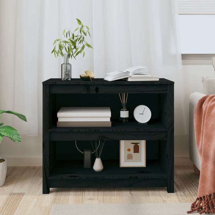 Bibliotecă, negru, 80x35x68 cm, lemn masiv de pin - WALTI WALTI