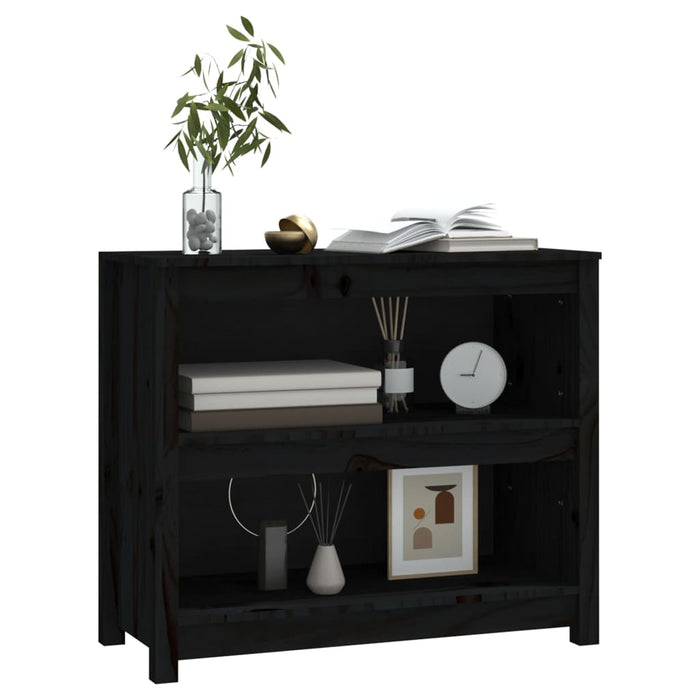Bibliotecă, negru, 80x35x68 cm, lemn masiv de pin - WALTI WALTI