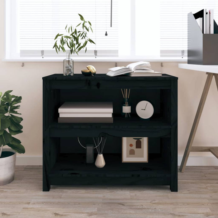 Bibliotecă, negru, 80x35x68 cm, lemn masiv de pin - WALTI WALTI