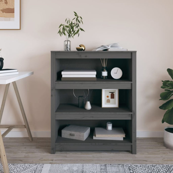 Bibliotecă, gri, 80x35x97 cm, lemn masiv de pin - WALTI WALTI
