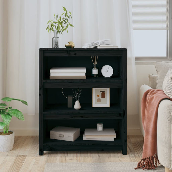Bibliotecă, negru, 80x35x97 cm, lemn masiv de pin - WALTI WALTI